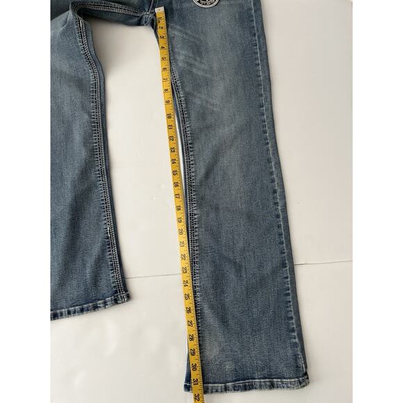 Platinum Plush Bootcut Jeans Women 11 Angel Wings Rhinestone Style 4041 Western - Picture 9 of 11